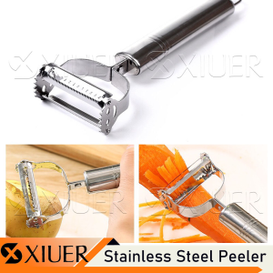 Stainless Steel Peeler Hight-quality vegetable and Fruit Peeler Double-Side Stainless Planing Grater Multifunction 2-in-1 Gadget Peeler Kitchen & Dinning Utensils