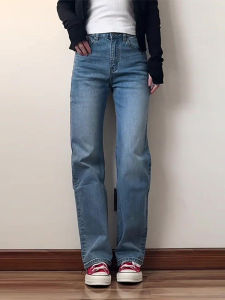 High Waist Wide Leg Jeans Womens Loose Fit Slimming Fashionable Spring 2025 Micro Flared Denim Pants Not Tight on Legs