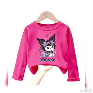 Atasan Kaos Anak Perempuan Lengan Panjang Motif KUROMI Untuk Usia 1-12 Thn