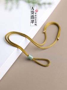 Handmade Jade Pendant Necklace Adjustable Cord Adult Childrens Amulet Rope Bracelet Fashion Jewelry Accessories TIFOORR