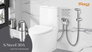 Toilet Bidet Tap 1-in-2-out Dual Control Valve Bathroom Extension