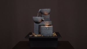 Modern minimalist fountain for wealth creative geometric desktop decoration home living room foyer opening decoration gift resin handicrafts decoration