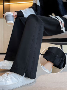 Quần Thể Thao Quần Jogger ỐNg RộNg Ống Đứng Thường Ngày Dày Dặn Mùa Thu Đông Cho Nữ Quần Lót Lông Dày Dặn Dáng Cao Cho Người Nhỏ Mặc Ngoài