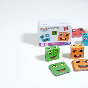 JOOKID 72pcs Cards Wooden Face Changing Educational Magic Cube Building Blocks Kids Puzzle Board Game