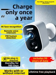 NEITOOH | Camera Giám Sát Không Dây Trong Nhà Ngoài Trời Không Cần Pin