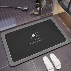 VIKAMA Diatomite เสื่อชั้นการ์ตูนน่ารักตลก PANDA ห้องน้ําแผ่นกันลื่นห้องน้ําดูดซับน้ําสวมใส่เท้า