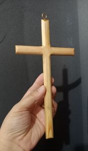 Elegant White  Round Cross 8 inches/Cross for Altar/Religious Cross/ Cross for Room Door and Lords Prayer/Hand Made/High Wood Quality Made