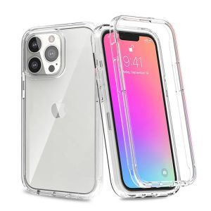 2 IN 1 360 Full BodyใสสําหรับIPhone 16 Pro Max 15 14 11 12 13 Mini X XR XS 7 8 Plusป้องกันฝาครอบ