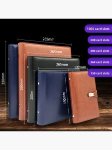 Large Capacity Business Card Holder Loose Leaf Bank Card Small Card Book Card Collection Album PU Leather Casual Style for Men And Women