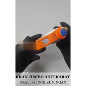 Keran Jumbo PVC PRR 1/2 3/4 inch Kran Air Tembok Drat Kuningan Engkol