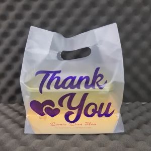Plastik Dove 20x30 Motif THANK YOU isi 50 Kantong Thinwall Rectangle 1000ml / Tas Kresek Lunch Box M
