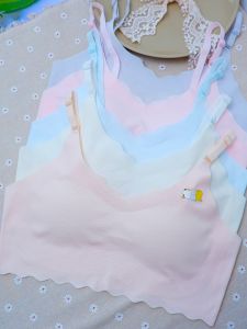 Ice Silk Seamless Sports Bra for Girls Student Beautiful Back Underwear Vest Style One Piece Full Cup No Hook Summer Season