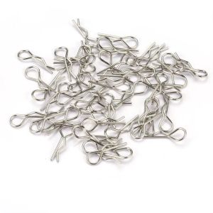 50/100PCS NEEBRC Metal R Pins Carbon Steel Wave Latch Bolt Locking Split Pin Tractor Clip Mechanical Hitch Pin RC Car Body Shell