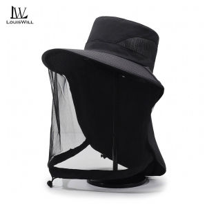 LouisWill Sun Cap Mosquito-proof Hat Large Shawl Beach Hat Sun-proof Hat Casual Sun Hats Portable Fisherman Cap Large Brim Cap Sun Protection Cap UV Protection Hats Breathable Mask for Summer Outdoor Travel