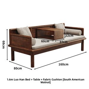 MINGLIJIANG | Solid Walnut New Chinese Style Multi-Season Sofa Bed