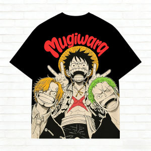 Bandai | 2026 One Piece Mens T-shirt Monkey D. Luffy Roronoa Zoro Sanji Anime Tee Summer and Spring Boys Short Sleeves Parent-child Y2k