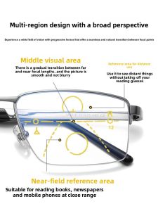 Raydem | Bifocal Anti-Blue Light Titanium Rimless Glasses