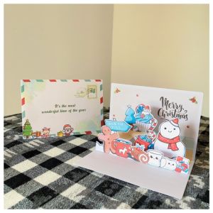 Wonderful Time 3 Layers Handmade Pop Up Greeting Card