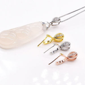 925 Silver Plated Pumpkin Button Pendant Buddhist Buddha Public Figure Jadeite Pendant Clasp Necklace Connector DIY Accessories