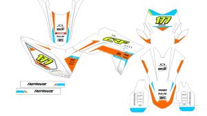 DECAL CRF150L FULL BODY KOMBINASI STABILO & OREN STABILO BEBAS DESAIN