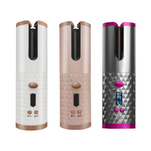 【Fast delivery】 Automatic Curling Iron with LCD Display Wireless Design and Ceramic Barrel for Smooth Hair in Silver