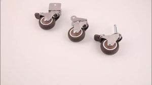 4Pcs Furniture Casters 2 Inch Crib Casters Cabinet Clamp with Brake Wheels Soft Rubber Swivel Caster Furniture Hardware Fittings