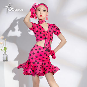 Professional Latin Dance Training Costume Childrens Performance Skirt Suit Festival Competition Young Girls Dance Outfit