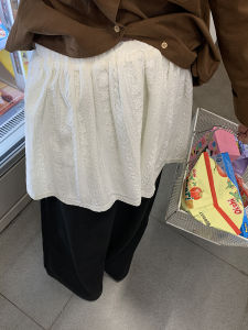 Xinhelp Homemade Lace Jacquard Skirt Womens Easiest for Match Bandage Dress Handy Gadget Inner Hem Fart Curtain Waist Skirt Skirt