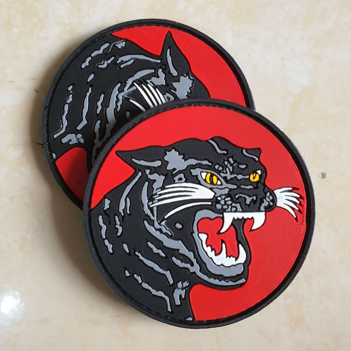 patch rubber logo macan hitam brimob - polisi - polri - police - tempelan emblem karet velcro