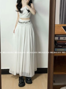 Váy Dài Không Tay Hở Vai Kiểu Pháp Thanh Lịch Mùa Hè Váy Midi Cạp Cao Cổ Chữ V Không Tay Váy Dự Tiệc Sinh Nhật