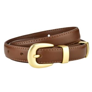 Belt Womens Leather Belt Ladies Skinny Belt Womens All-Match Belt Fashion Casual Thin Belt Waist Belt with Zinc Alloy Buckle for Jeans Pants