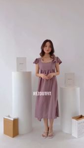 Daster Crinkle Claudy | Daster Summer Ruffle Crinkle Airflow Kekinian Viral | Dress Kerut Crinkle