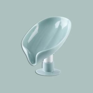 Creative Lotus Leaf Shape Soap Dish Suction Cup No Drill Holder For Bathroom Self Draining Box Cup Tray For Shower Room And Sink