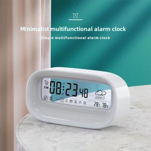 MONLEYTA | New Simple Transparent Electronic Alarm Clock Student Wake Up Cute Calendar Large Screen Creative Digital Silent Alarm Clock