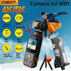 Camera Bỏ Túi Mini 5K/4K WiFi Ngoài Trời DV 270 °   Camera Hành Trình Xoay Được Với Vỏ Chống Nước Để Ghi Hình Thể Thao Di Động