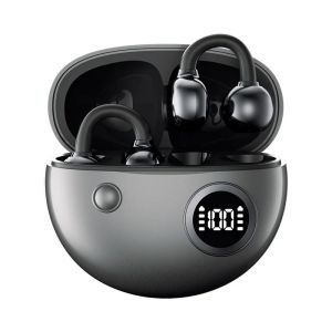Clip-On Earphones Wireless Bluetooth Sound Ultra Long Battery Life Digital Power Display Noise Reduction Secure Comfort Fit