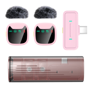 Micro Không Dây Mini Đa Hướng Loại Tụ Điện Kèm Hộp Sạc Thời Lượng Pin Dài Dùng Cho Phòng Thu Tại Nhà