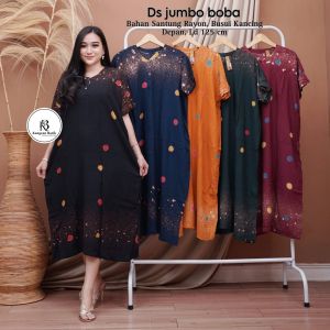 kangeen batik | daster jumbo Ld ±125 motif boba terbaru bahan rayon santung premium dress abg wanita dewasa cantik mulus adem nyaman baju tidur baju santai gaun malam murah berkualitas harga promo diskon obral grosir batik pekalongan busui kancing