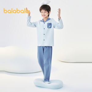 Balabala ชุดนอนผ้าฝ้ายบริสุทธิ์ฤดูใบไม้ร่วง Homeclothes สำหรับเด็กชายและเด็กหญิงทารกเด็กเล็กและผู้ใหญ่เป็นมิตรกับผิวแนวโน้ม