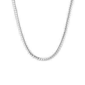 GUDUD | Engraved Cuban Necklace Sterling Silver Chain