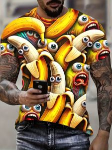 Bandai | 2026 Fashion Big Eyed Banana Personalized 3D Printed T-shirt for Summer Outdoor Street Leisure Y2K Style Plus Size T-shirt