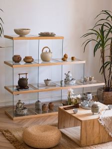 YANPU | Transparent Creative Display Cabinet Storage Shelf