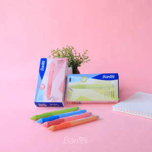 Bantex Pulpen 0.5 mm Erasable Gel Pen Bisa Dihapus Tinta Hitam Soft Grip Warna Warni BG1024