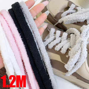 1.2m mềm 10mm rộng phẳng sang trọng Khăn dây giày lông mờ ren cho Giày thể thao thường ngày Nam Nữ