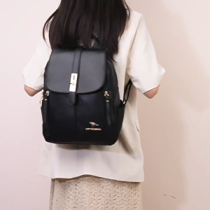 COD Luxury Women Leather Backpacks for Girls Sac A Dos Casual Daypack Black Vintage Backpack School Bags for Girls