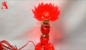 Lampu Altar Plastik Lampu Teratai Led Merah Full Dekorasi Lampu Led Sembahyang Yenpao Teratai Merah