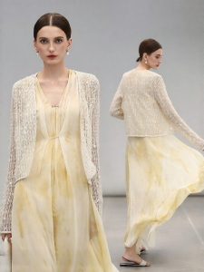 COCO BELLA | Lace-up Knit Openwork Blouse
