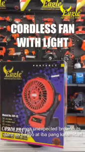 HOME CARE  DIY Cordless Fan ECF-12 Eagle Professional Tools Rechargeable with Light Portable Fan Rechargeable Fan High Power Outdoor Desktop Cooling Fans Adjustable