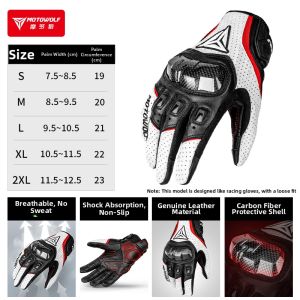Motowolf | Carbon Fiber Leather Protective Motorcycle Gloves