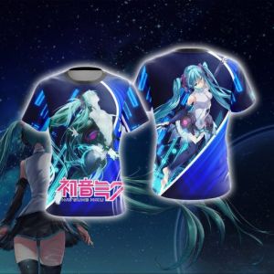 BANDAI | Thời Trang Mùa Hè Áo Phông In Hình 3D Thần Tượng Ảo Hatsune Miku Thiết Kế Dáng Rộng Thể Thao Cổ Tròn Tay Ngắn Nam Hàng Đầu